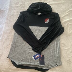 Nba Blazers size XL long sleeve with hoodie Men, Black, And Gray